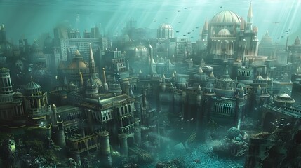 UNDERWATER CITY  WALLPAPER BACKGROUND