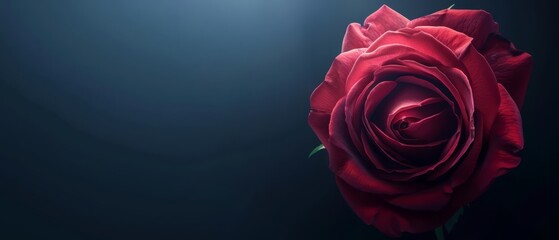 Realisitc rose in banner for text, generated with AI