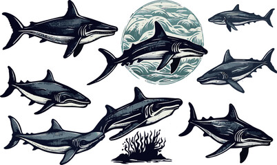 "Majestic Whale Illustrations: Graceful Marine Mammal Collection" © ArtisticVectors