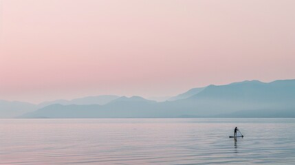 Alone Boat Drifting on Vast Water