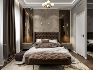 Sophisticated Bedroom with Textured Wall