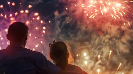 Captivating Fireworks Display Enthralls Onlookers in Summer