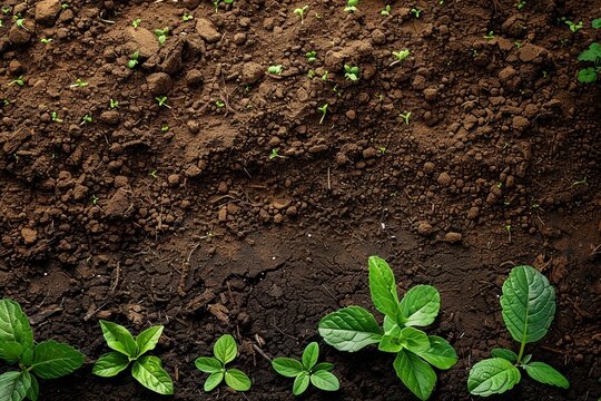 ultra realistic photo that represents regenarative agriculture and biotechnology, kodak gold 400, soil composition scheme , copy space