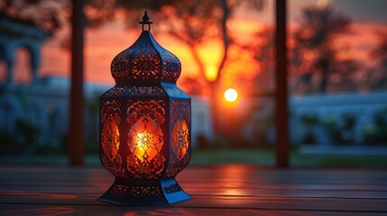 Eid mubarak with beautiful lanterns - 790340717