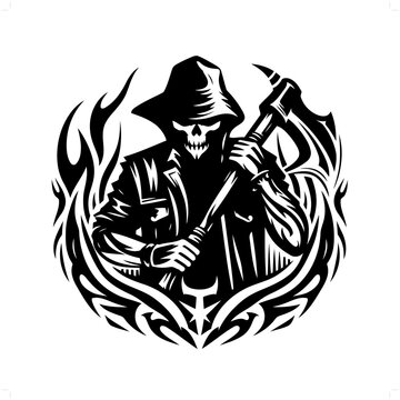 recommend clip art: gangster; outlaw in modern tribal tattoo, abstract line art of people, minimalist contour. Vector