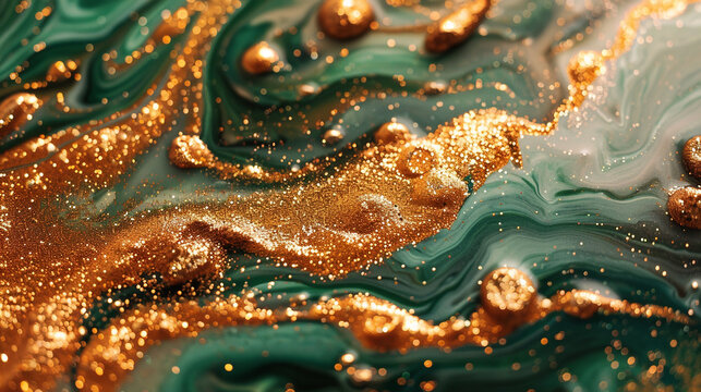 A marbled fusion of warm cinnamon and cool sage, sprinkled with a fine gold glitter dust. 