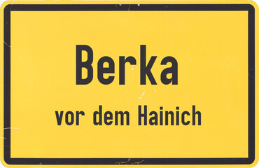 Ortsschild Berka vor dem Hainich