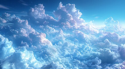 Delve into the mesmerizing details of fluffy cirrocumulus clouds, like cotton candy strewn across the sky. - obrazy, fototapety, plakaty