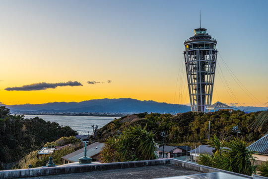 Enoshima Sea Candle Sunset, Japan