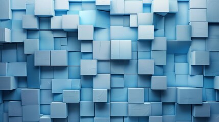 A blue background with many cubes in a pattern, AI