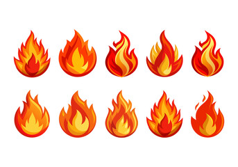 Cartoon fire flame. Image fire, hot burning ignition, flammable fire hot explosion fire danger energy vector concept