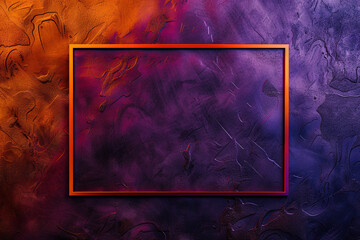 Abstract red rectangular background with a colorful red and purple splashes around. Generated by AI.