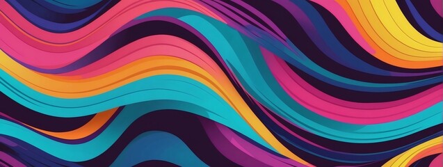 Abstract waves in multiple vibrant colors.