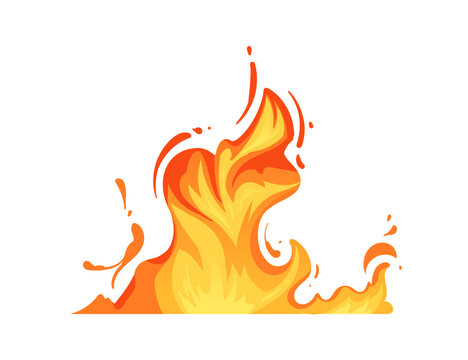 Burning fire effect for campfire or magic vector illustration isolated on white background
