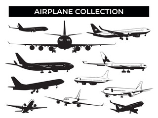 Vintage Airplane Collection in Black and White