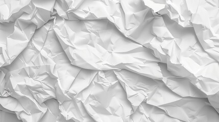 Top view detailed crumpled white paper sheet texture abstract background. AI generated image - obrazy, fototapety, plakaty