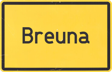 Ortsschild Breuna - obrazy, fototapety, plakaty
