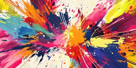 Abstract colorful background color splash 90s