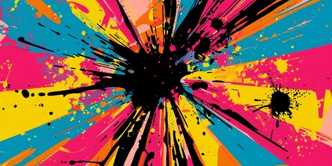 Abstract colorful background color splash 90s