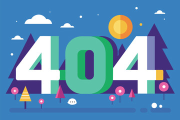 Repetition of the number forty forty forty forty forty forty forty forty forty forty forty forty forty forty, 404 error for connection, Simple and minimalist flat Vector Illustration