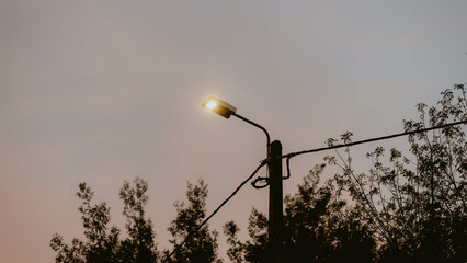 lamppost at sunset