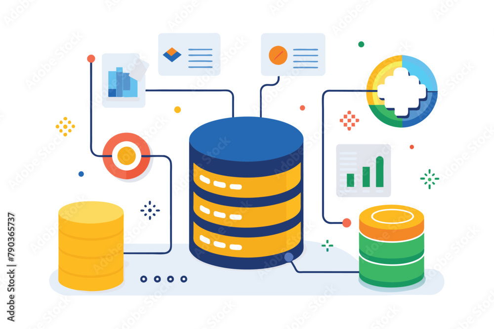 Poster a stack of data sheets neatly arranged on a plain white background, analysis of database, simple and