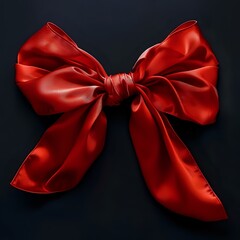 Luxurious Red Satin Bow - High-End Branding Metaphor
