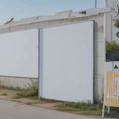 Blank white billboard for advertisement in te city