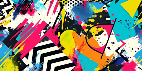 Abstract colorful background color splash 90s