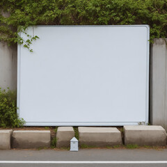 Blank white billboard for advertisement in te city