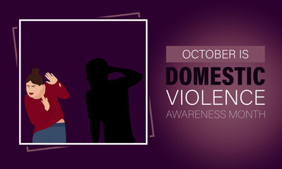 Domestic violence awareness month banner design, vector illustration of violence against poster.