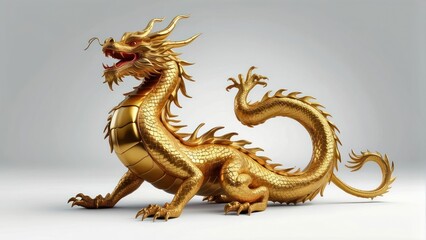 Fototapeta premium Golden dragon, symbolizing power and luck, perfect for Chinese New Year