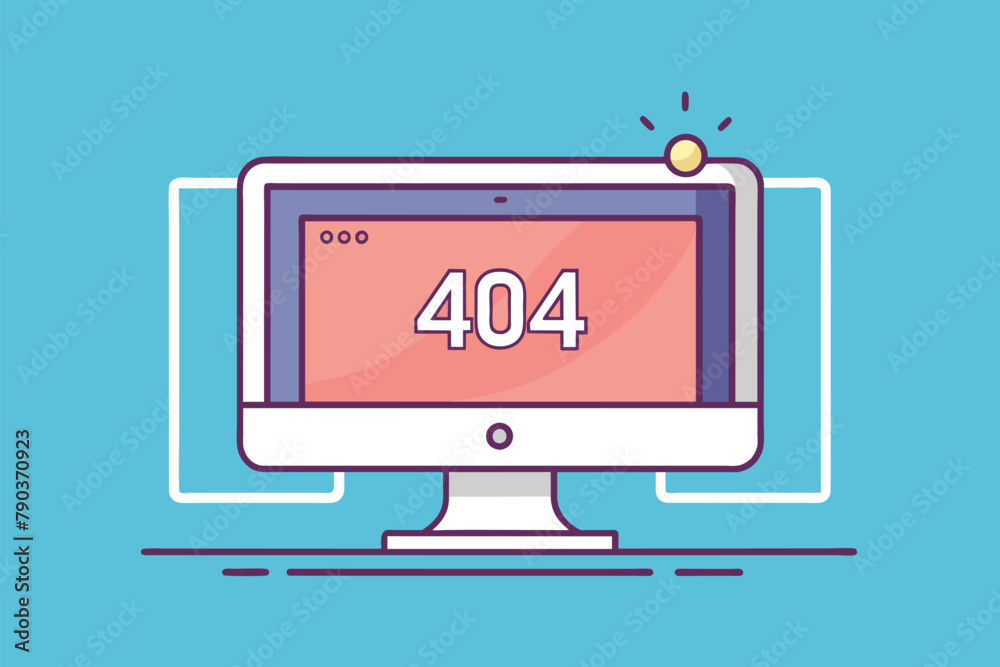 Poster a computer screen displaying the repeated number forty in an error concept illustration, computer sc