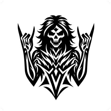 recommend clip art: rockstars in modern tribal tattoo, abstract line art of people, minimalist contour. Vector