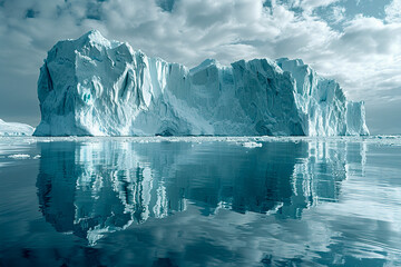 Vanishing arctic: iceberg and melting glaciers - obrazy, fototapety, plakaty