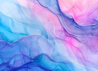 Abstract fluid art background with blue, purple and pink colors Alcohol ink texture Modern art...
