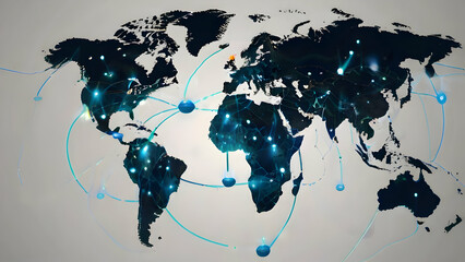 Concept of technological communication network around the world