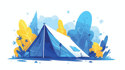 Camping tent isolated 2d flat cartoon vactor illust