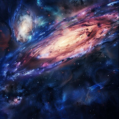 Stellar Symphony Colorful Galaxy Background
