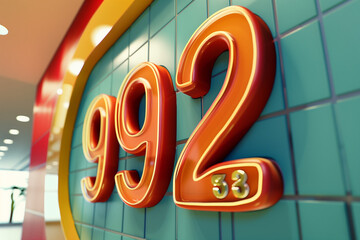 Number 992 in 3d style  - obrazy, fototapety, plakaty