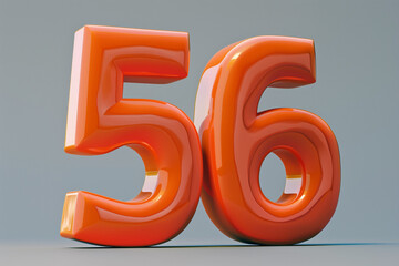 Number 56 in 3d style  - obrazy, fototapety, plakaty