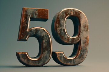 Number 59 in 3d style  - obrazy, fototapety, plakaty