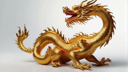 Fototapeta premium Golden dragon, symbolizing power and luck, perfect for Chinese New Year