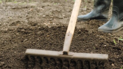 soil preparation farming, garden rake tilling, soil quality improvement, farmland soil care,...