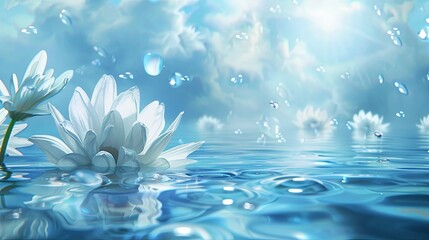 flowers in water background