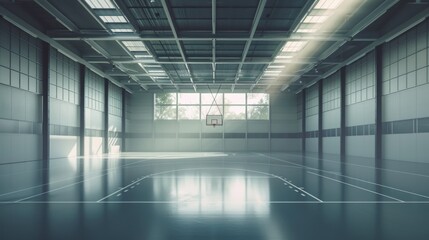 Modern Indoor Basketball Court with Natural Lighting