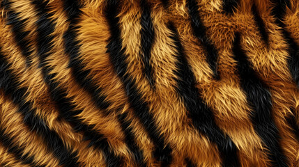 Close up of tiger fur animal print background. Fashionable skin texture banner - obrazy, fototapety, plakaty