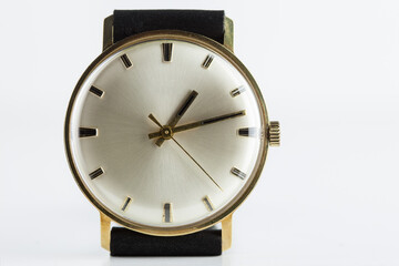 Timeless elegance, this handcrafted golden wristwatch from the 1960s exudes timeless...