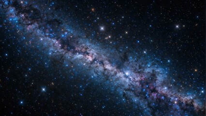 Obraz premium Starry Night Sky With Milky Way Galaxy,space