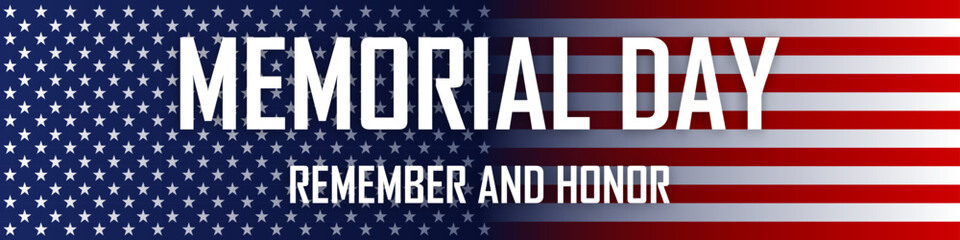 Memorial day remember and honor banner background. National holiday of the USA. Vector illustration.
